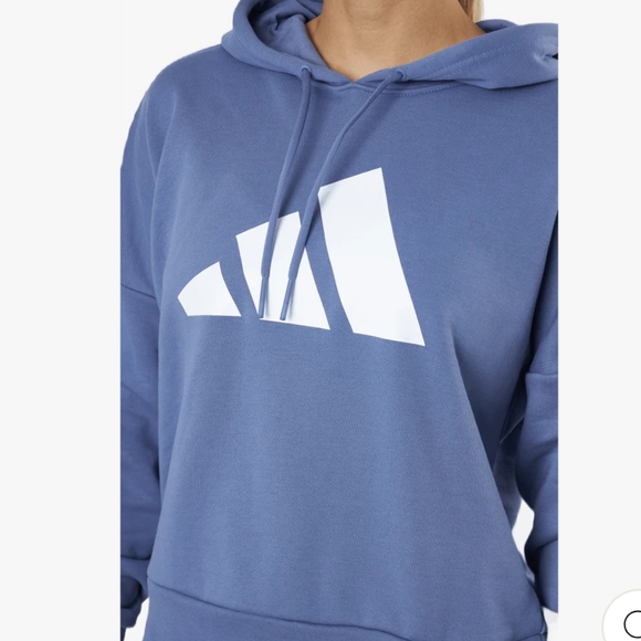 ADIDAS three bar 3B logo orbit hoodie sweatshirt in violet blue flattering fit - Picture 4 of 17